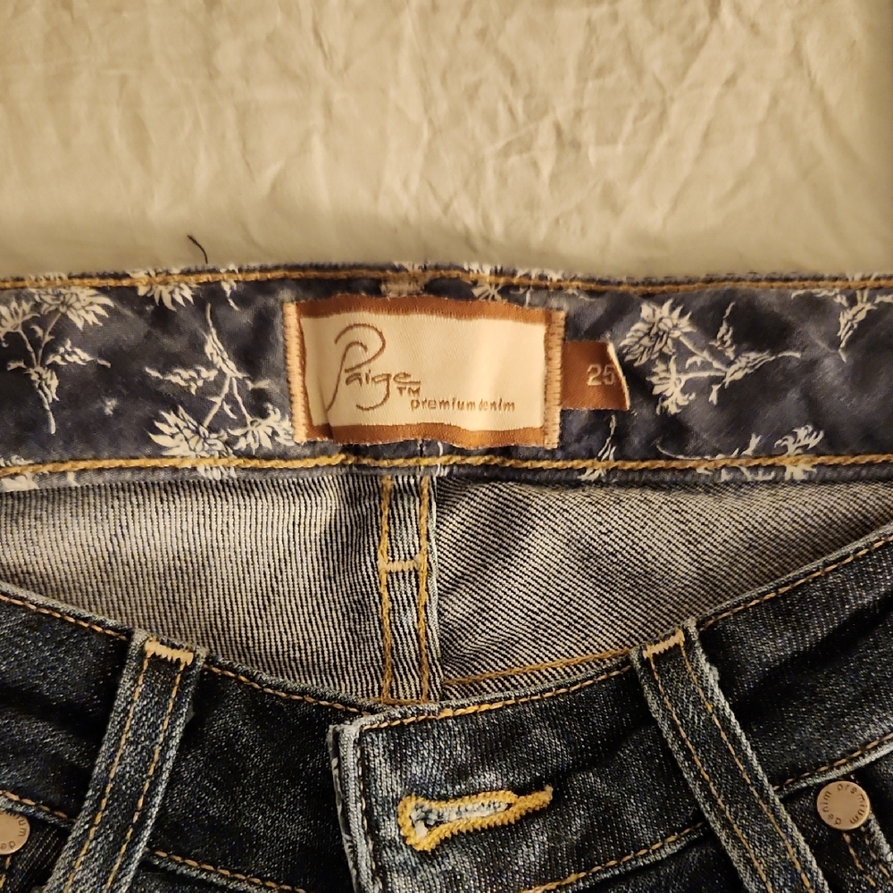 PAIGE Blue Low Rise Hollywood Hills Jeans With Bootcut